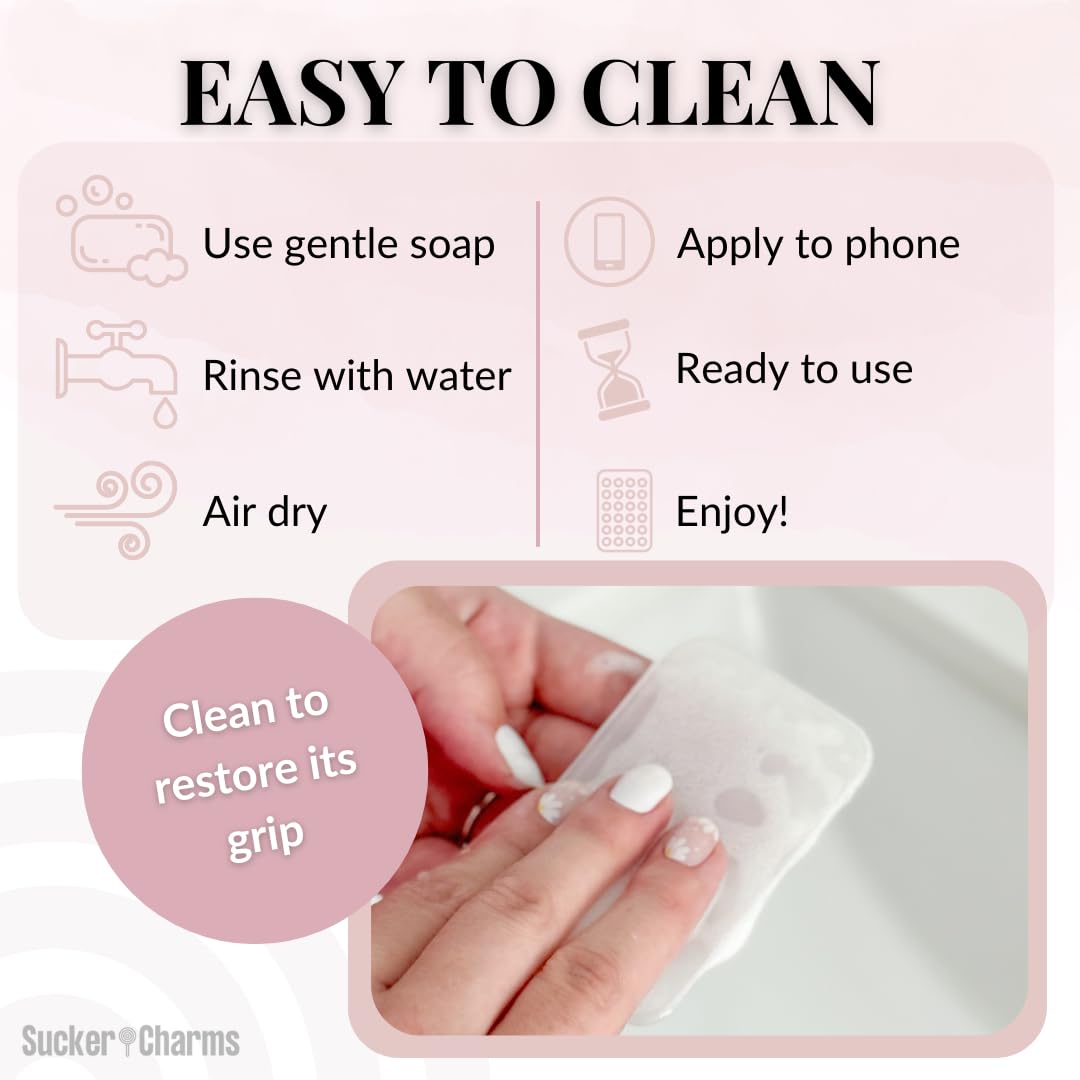 2.0 Removable And Reusable Adhesive, Silicone Suction Phone Mount, Cell Phone Accessory, Hands-Free Mirror Phone Holder, Tiktok